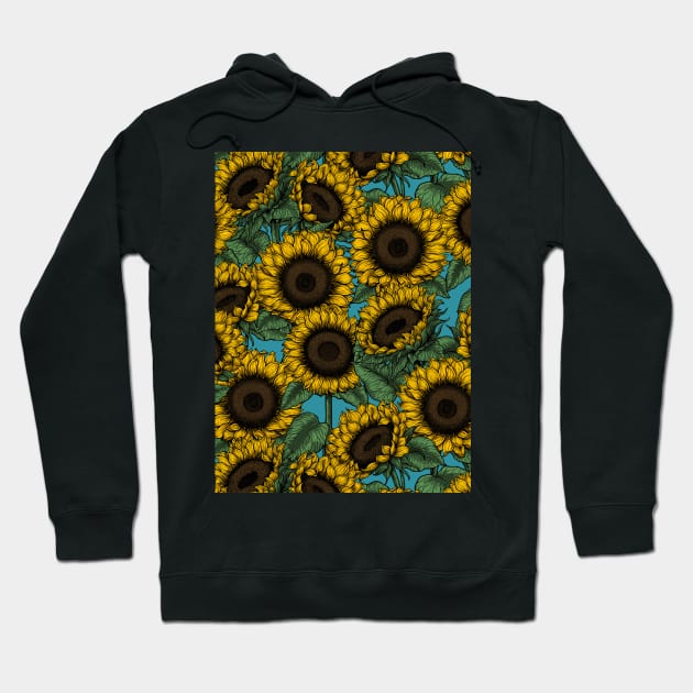 Sunflower field 2 Hoodie by katerinamk